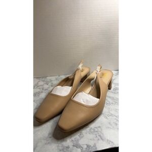 Fran Willor Beige Slingback Heels